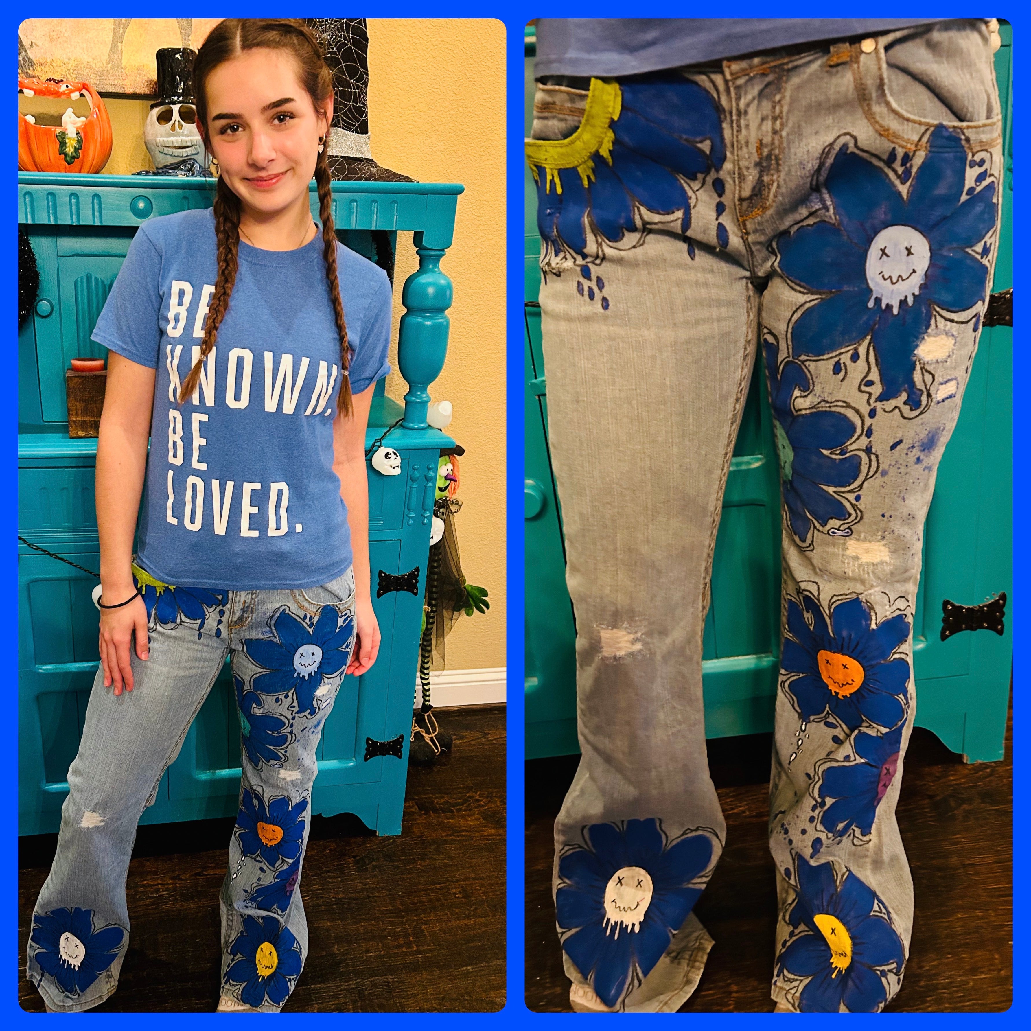 SUNFLOWER HAND-PAINTED JEANS