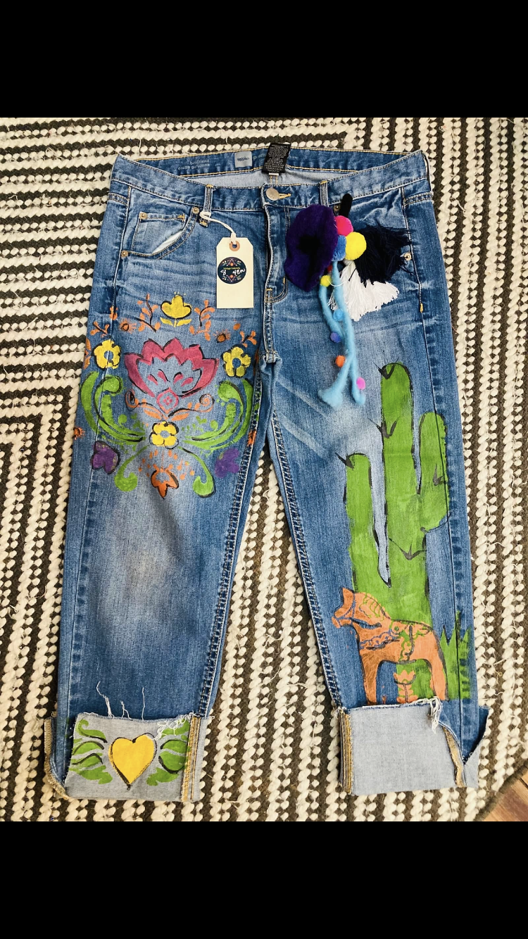Don’t Donkey Around Cactus Mexican themed jeans