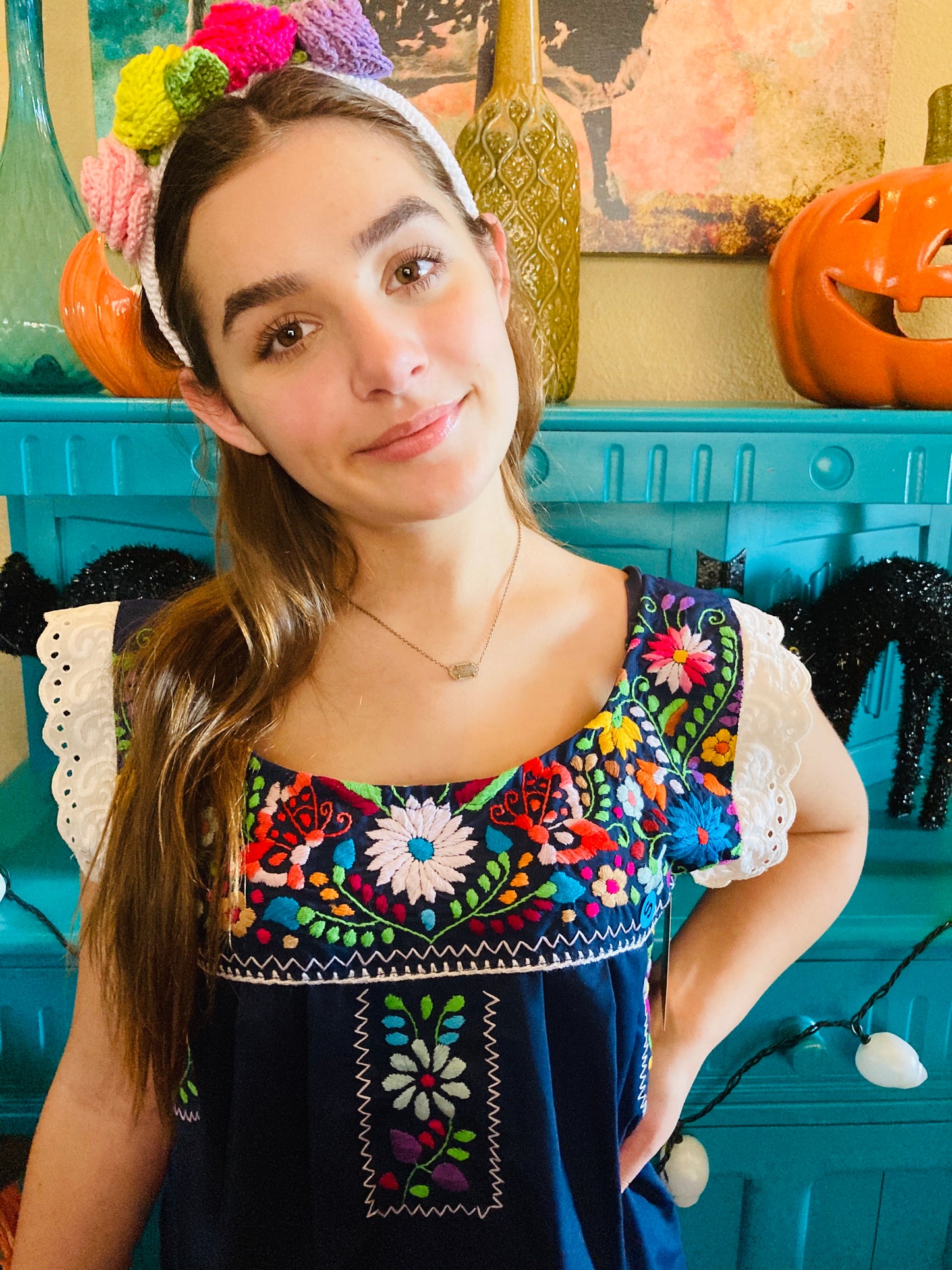 Lace Mexican Embroidery Dress