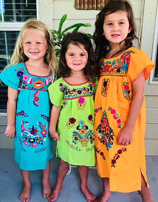 Girl's Mexican Embroidery Dress
