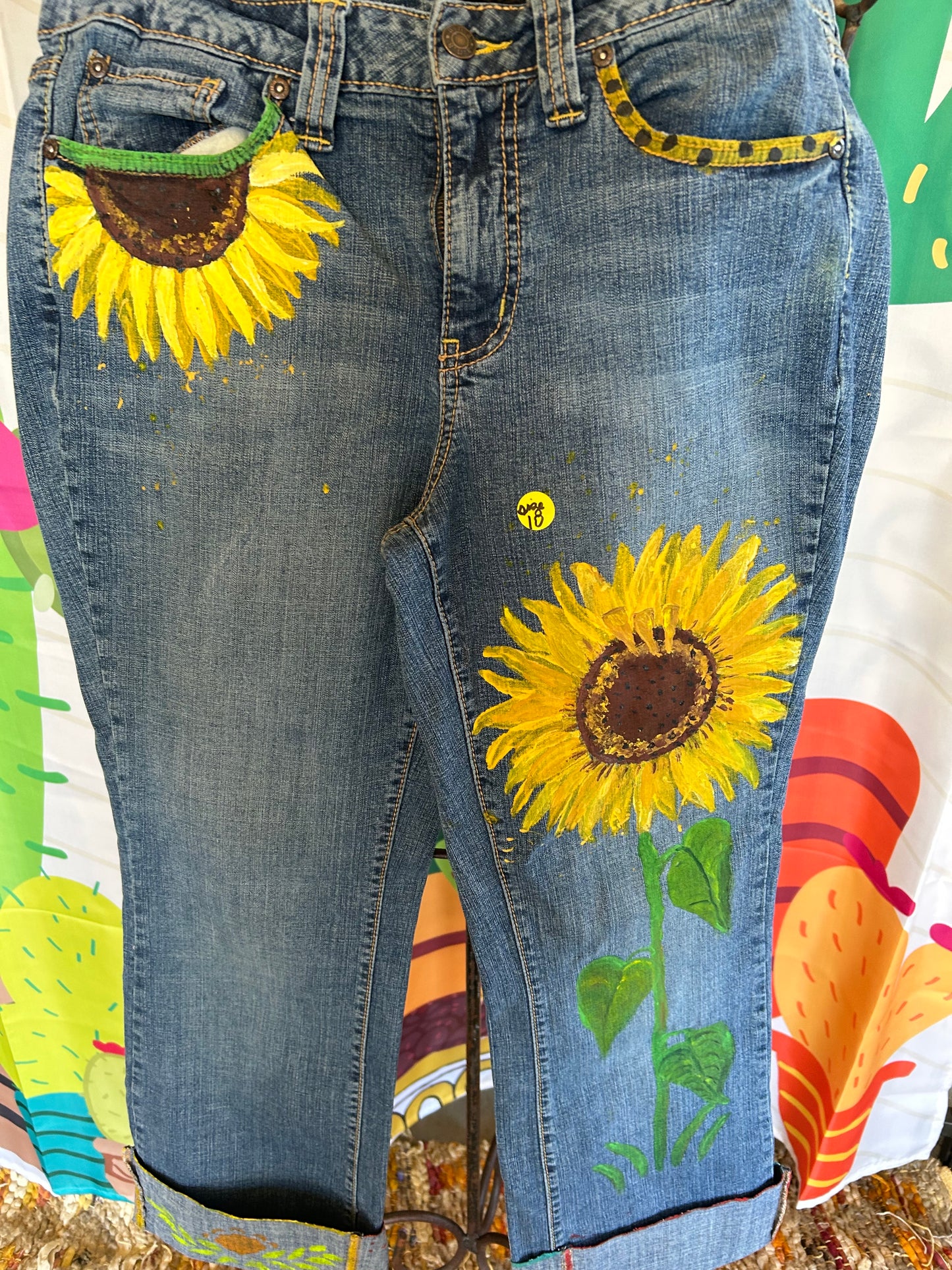 Sunflower Hand Painted Jeans