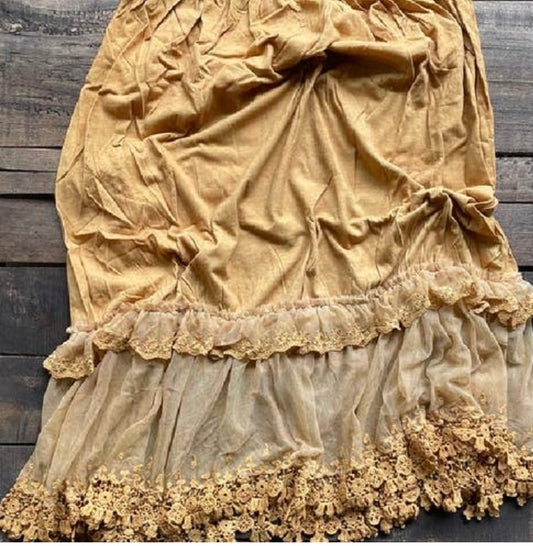 Jaded Gypsy Lacey layers skirt, mustard